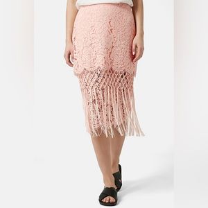 NWT Topshop Lace Fringe Skirt